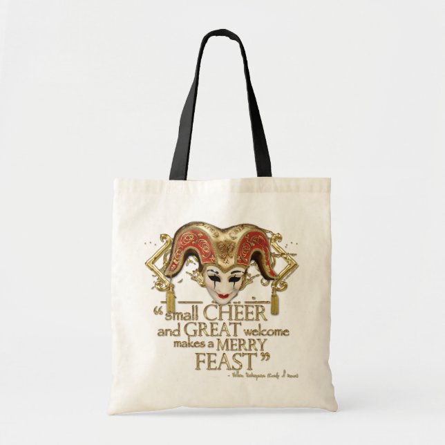 Comedy Of Errors Feast Quote (Gold Version) Tote Bag (Front)