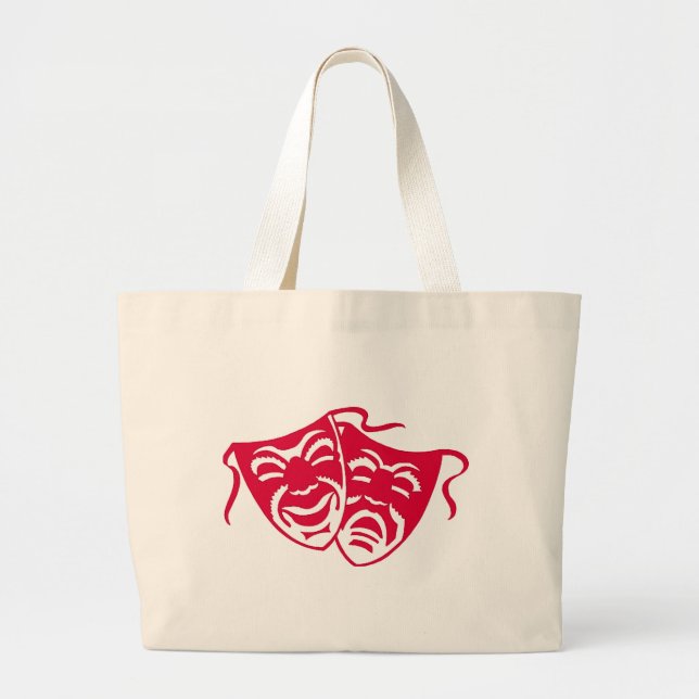 Comedy or Tragedy 3 Large Tote Bag (Front)