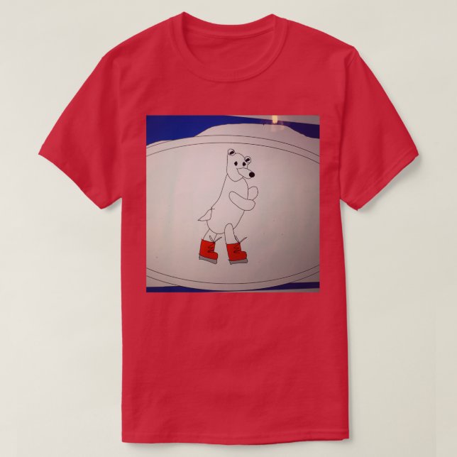 Comedy Polar Bears Ice Skating T-Shirt (Design Front)