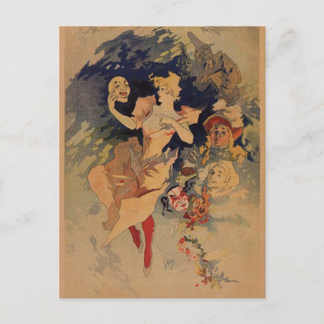 Comedy Theatre 1900 by Jules Chéret Postcard (Front)
