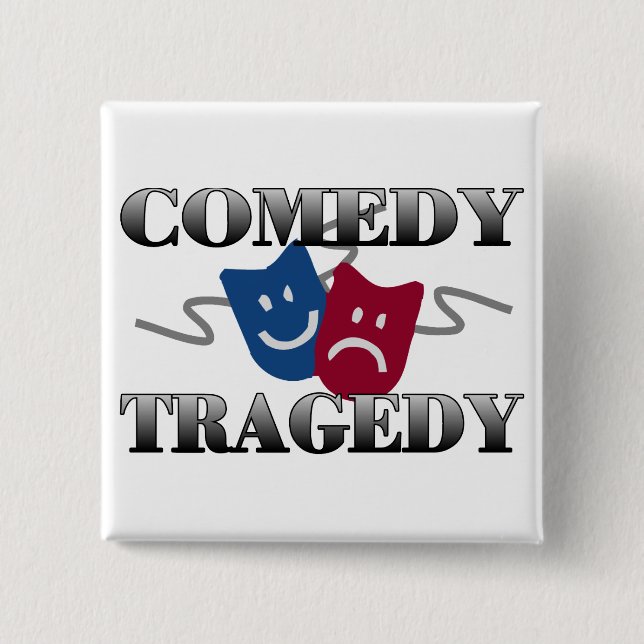 Comedy Tragedy 15 Cm Square Badge (Front)