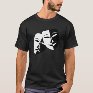 Comedy Tragedy Black and White Theatre Mask T-Shirt