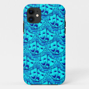 Comedy Tragedy Drama Masks, iPhone 5 Mask in Blue 11 Case