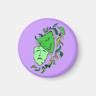 COMEDY & TRAGEDY DRAMA MASKS-THEATRE ARTS MAGNET! MAGNET