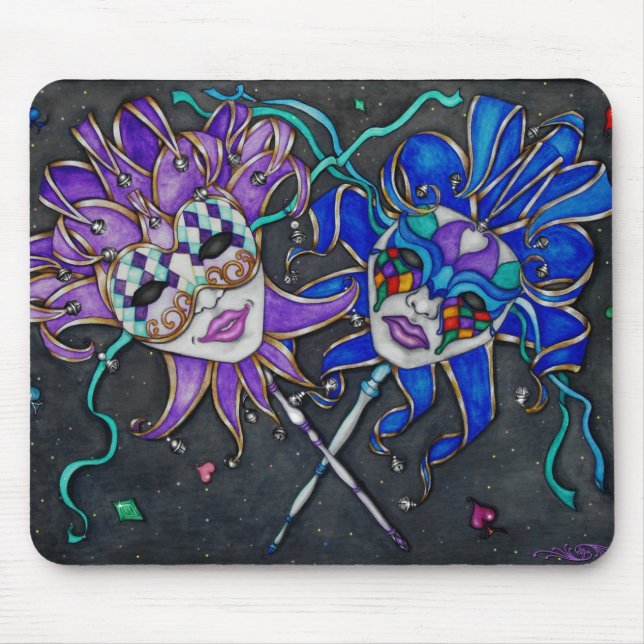 Comedy/Tragedy Jester Masks Mouse Pad (Front)