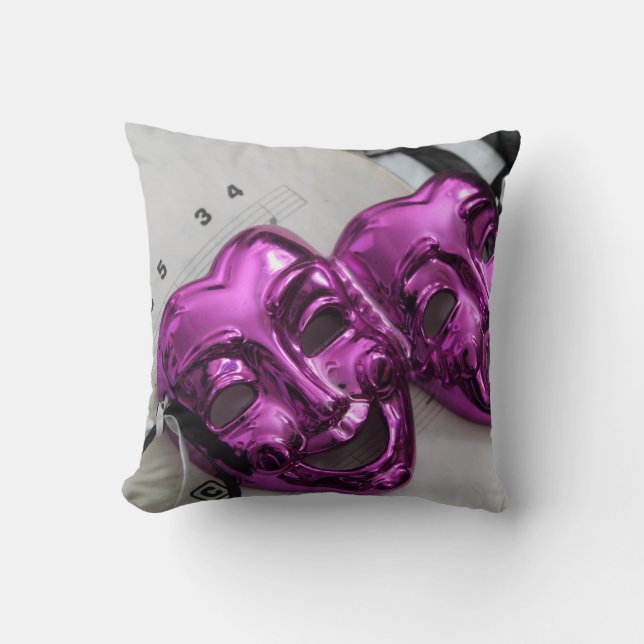 Comedy Tragedy Mask Cushion (Front)