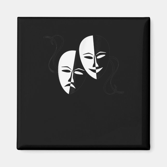 Comedy Tragedy Masks Actor Gift Magnet (Front)