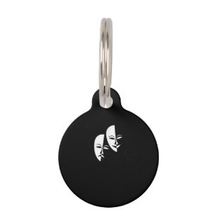 Comedy Tragedy Masks Actor Gift Pet Tag