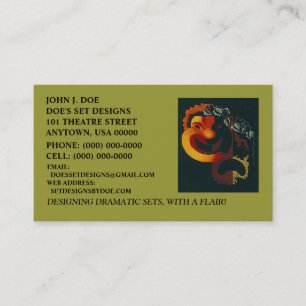 COMEDY & TRAGEDY MASKS THEATER ARTS BUSINESS CARD