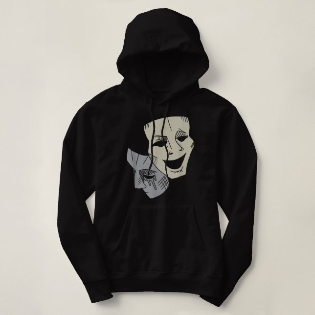 Comedy Tragedy Masks Theatre Drama Club Matching G Hoodie (Design Front)