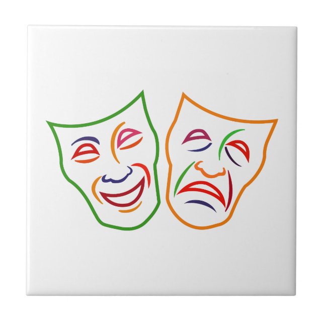Comedy Tragedy Masks Tile (Front)