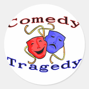 Comedy Tragedy Theatre Masks Classic Round Sticker