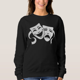 Comedy & Tragedy Theatre White Masks  Men Women &  Sweatshirt