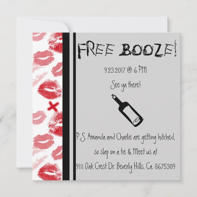 Comedy Wedding Invitation, Humour Invitation (Front)