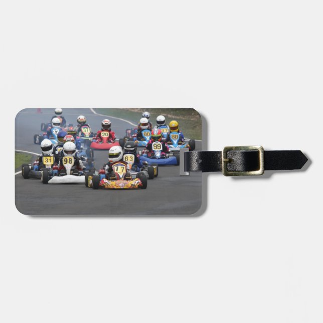 Comer cadet go karting kart race luggage tag (Front Horizontal)
