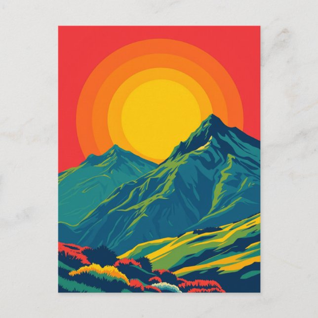 Comeragh Mountains Ireland Retro Travel Postcard (Front)
