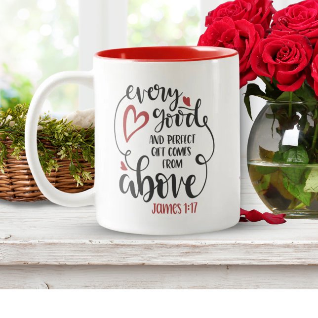 Comes From Above Bible Verse Gift Two-Tone Coffee Mug (Comes From Above Bible Verse Gift Two-Tone Coffee Mug)
