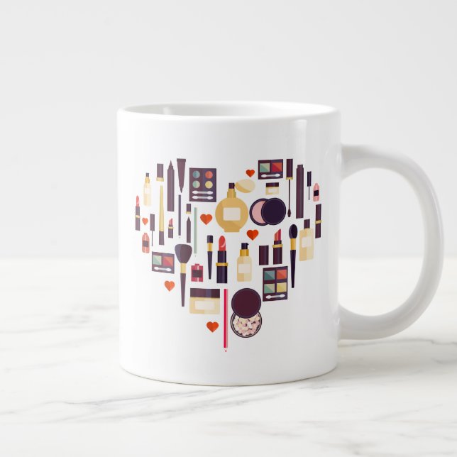 Comestics Heart Large Coffee Mug (Right)