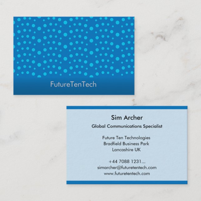 Comet Blue Pattern Business Card (Front/Back)