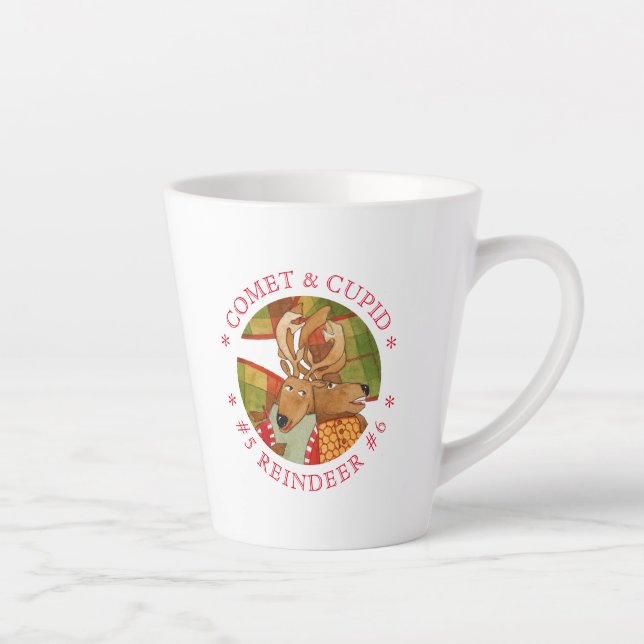 COMET CUPID REINDEER Latte Mug (Right)