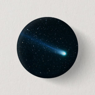 Comet in Night Sky 3 Cm Round Badge