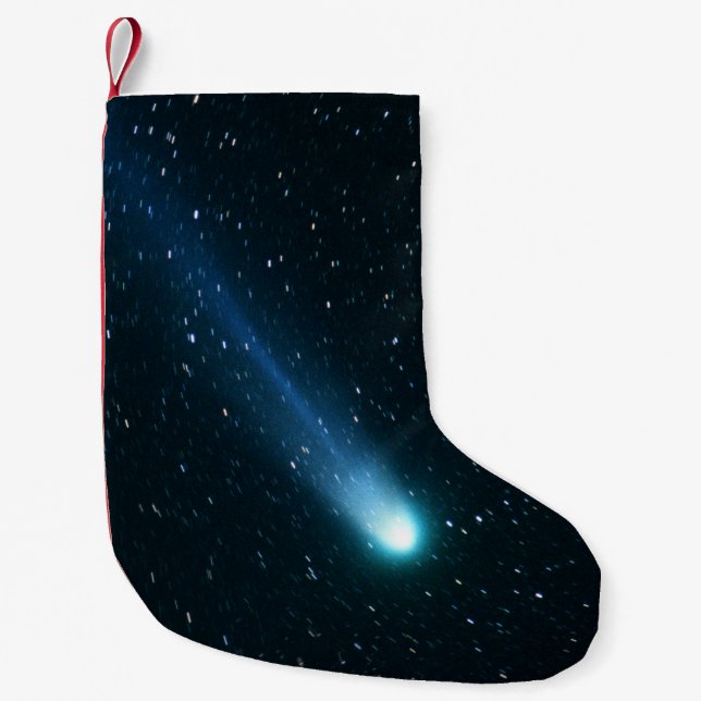 Comet in Night Sky Small Christmas Stocking (Front)