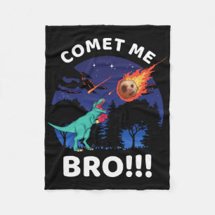 Comet Me Bro Funny Boxing T Rex Dinosaur Pun Extin Fleece Blanket