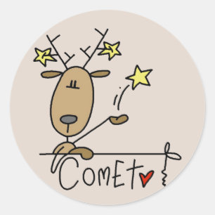 Comet Reindeer Christmas Tshirts and Gifts Classic Round Sticker