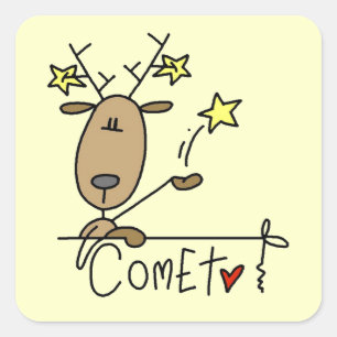 Comet Reindeer Christmas Tshirts and Gifts Square Sticker
