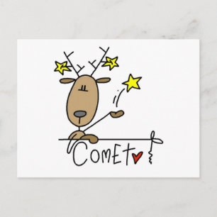 Comet Reindeer Tshirts and Gifts Postcard