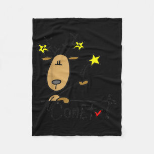 Comet Santas Reindeer Christmas Holiday Fleece Blanket