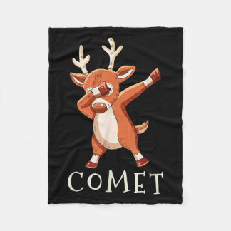 Comet Santas Reindeers Family Matching Outfit Chri Fleece Blanket