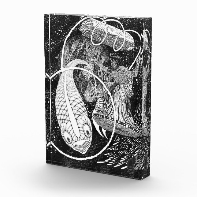 Cometboy Line Illustration Acrylic Block (Right)