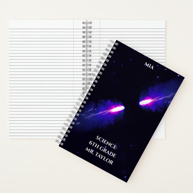 Comets Collide Purple Cosmic Space  Notebook (Inside)