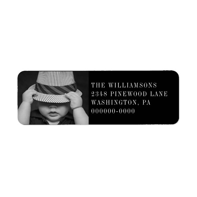 Comfort and Joy Modern Photo Return Address Label (Front)