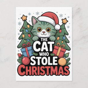 Comfort Colors® Christmas Tree And Cat 2025 Postcard