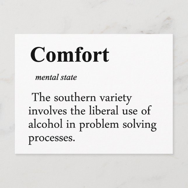 Comfort Definition Postcard (Front)