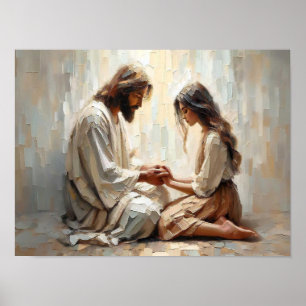 Comfort in Him Landscape, Christian Wall Art, Jesu Poster
