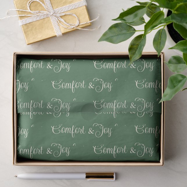 Comfort & Joy | Deep Evergreen & Soft Cream Gift Tissue Paper (Gift)