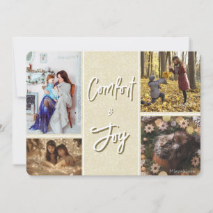 Comfort & Joy in Cream Photo Christmas Letter Invitation