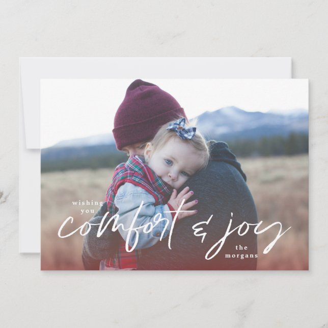 Comfort & Joy Photo Christmas Card (Front)