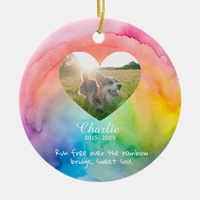 Comfort Remembrance Customizable Pet Sympathy  Ceramic Tree Decoration (Front)