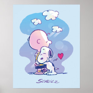 Comfort & Security   Charlie & Snoopy Hug Poster