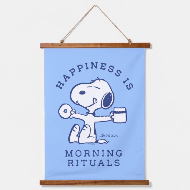 Comfort & Security | Happiness is Morning Rituals Hanging Tapestry (Front)