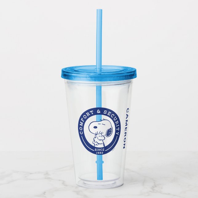 Comfort & Security | Snoopy & Woodstock Hug Acrylic Tumbler (Front)
