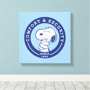 Comfort & Security   Snoopy & Woodstock Hug Canvas Print