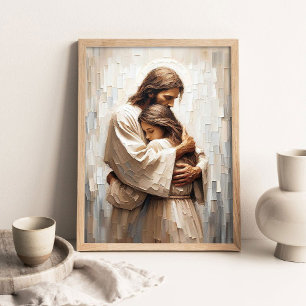 Comfort With Him, Christian Wall Art, Jesus Hugs  Poster