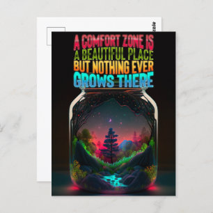 Comfort zone is a beautiful place motivational postcard