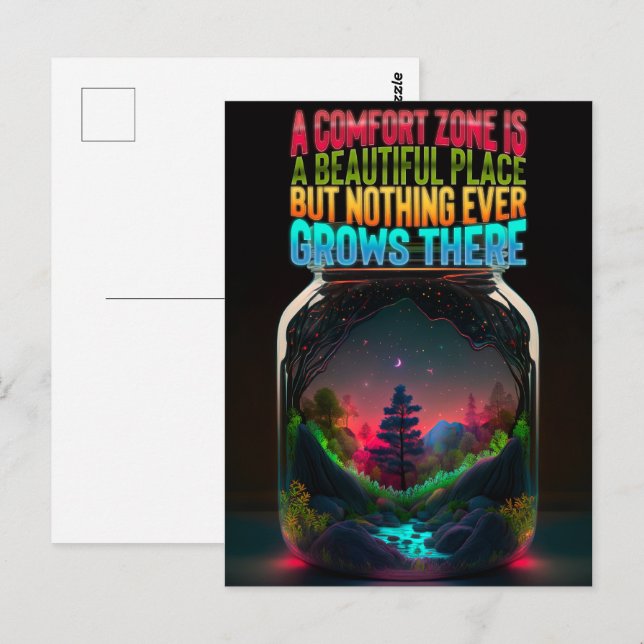 Comfort zone is a beautiful place | motivational postcard (Front/Back)