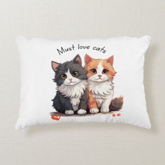 Comfortable, black and white, ginger and white cat decorative cushion